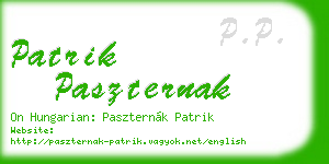 patrik paszternak business card