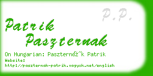 patrik paszternak business card